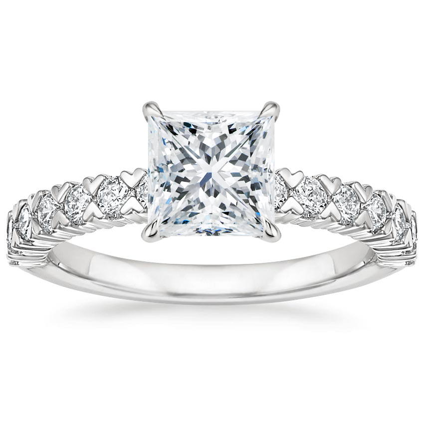 18K White Gold Valeria Diamond Ring, large top view