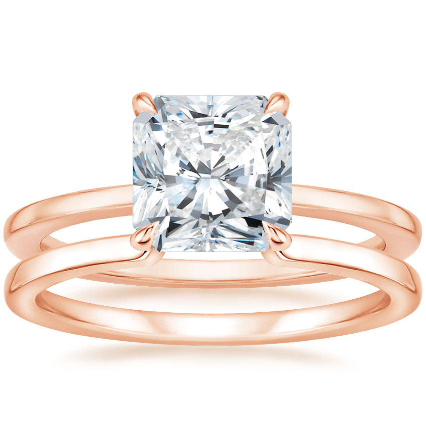 14K Rose Gold Lumiere Diamond Ring with Liv Wedding Ring
