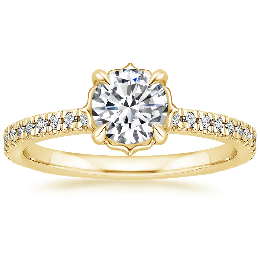 Round 18K Yellow Gold Magnolia Diamond Ring