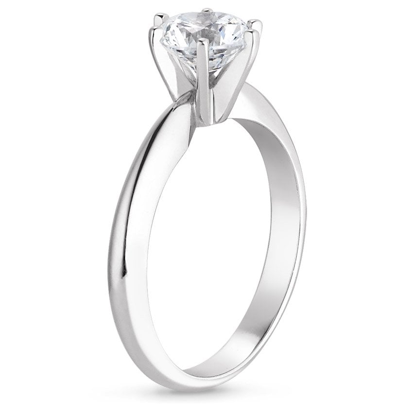 18K White Gold Six-Prong Classic Ring, large side view