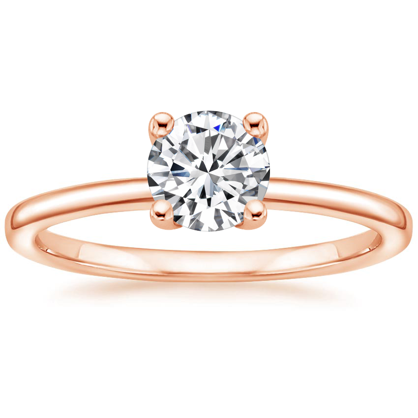 14K Rose Gold Astoria Diamond Ring, large top view