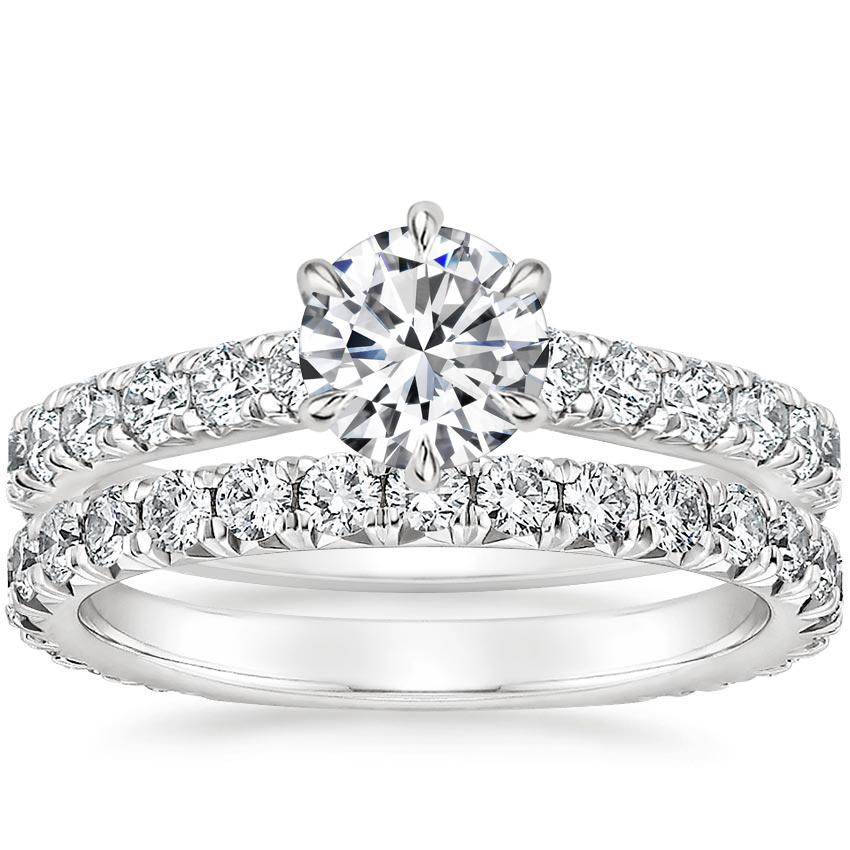 18K White Gold Luxe Sienna Diamond Bridal Set (1 1/8 ct. tw ...