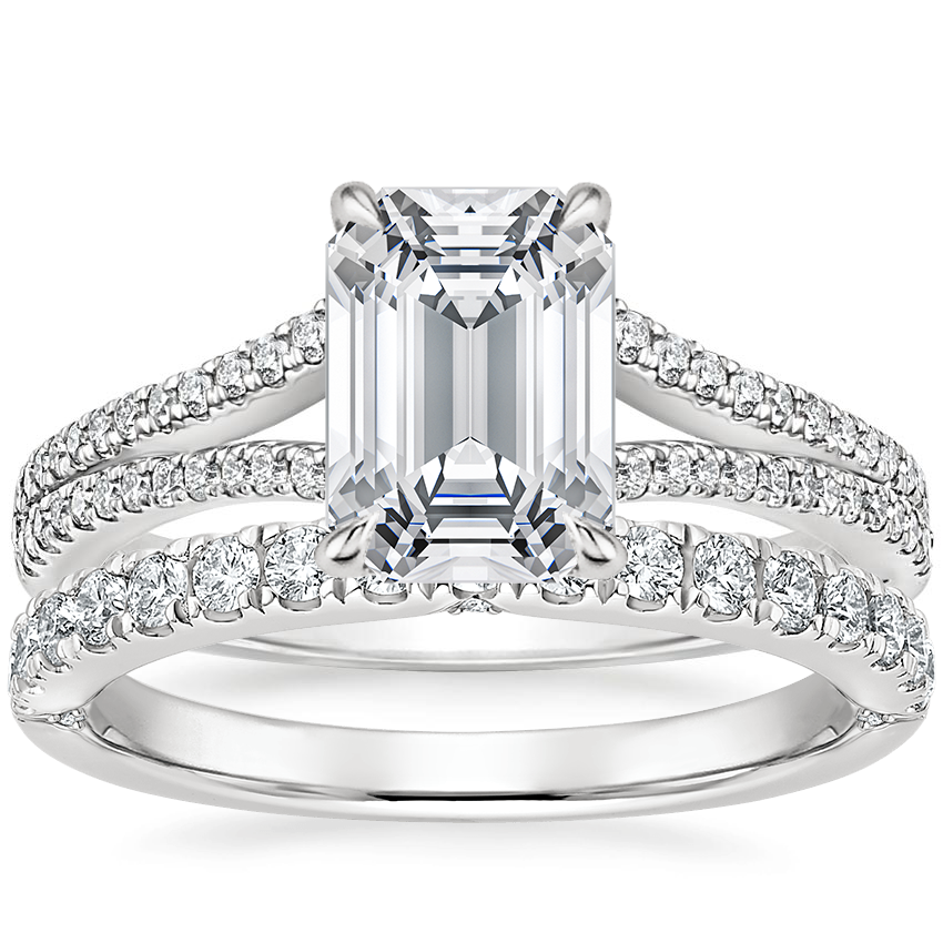 18K White Gold Icon Diamond Ring with Luxe Heritage Diamond Ring (1/3 ct. tw.)