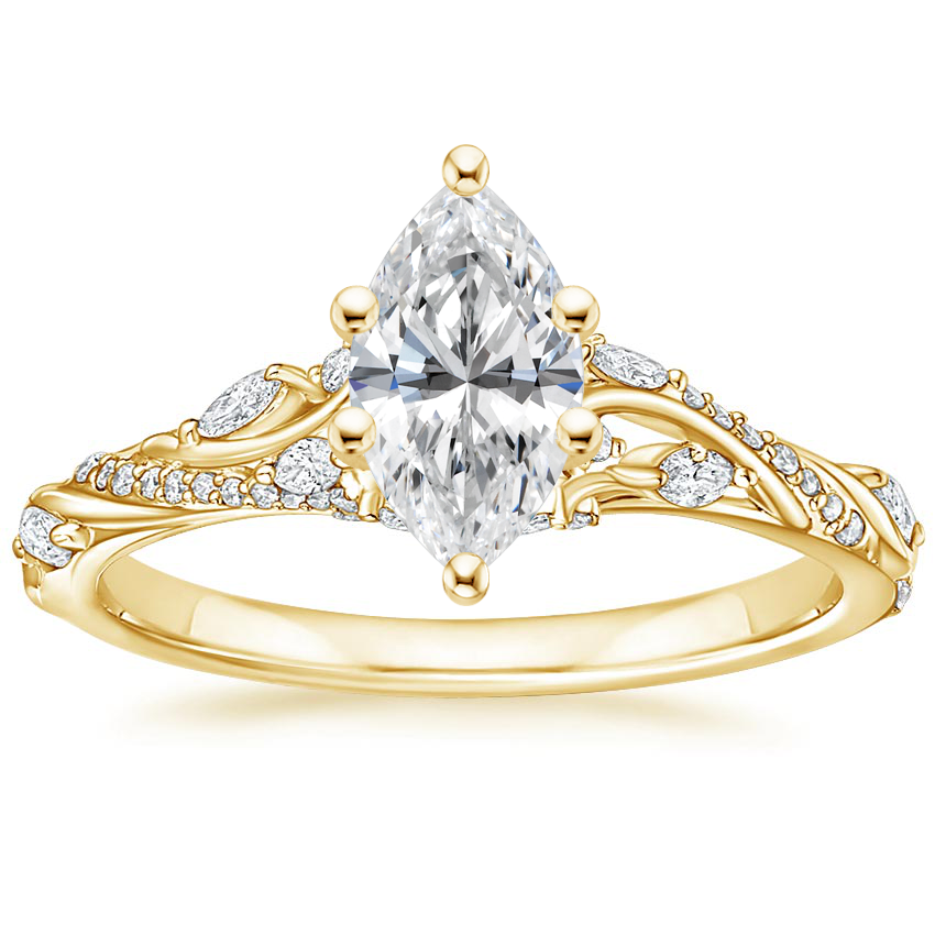 18K Yellow Gold Begonia Vine Diamond Ring (1/2 ct. tw.), large top view