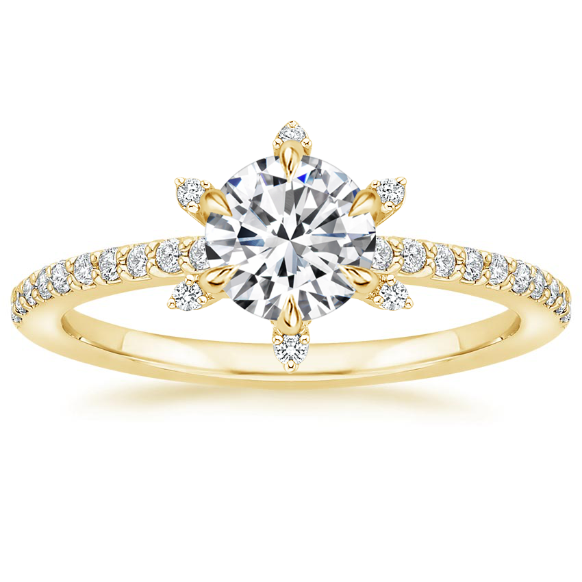 Round 18K Yellow Gold Phoebe Diamond Ring