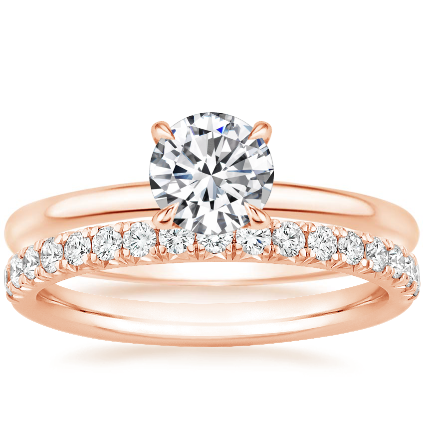 14K Rose Gold Salma Diamond Ring with Amelie Diamond Ring (1/3 ct. tw.)