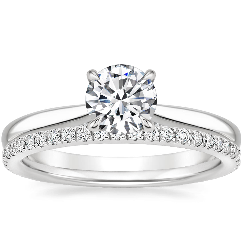 18K White Gold Dawn Diamond Ring with Luxe Ballad Diamond Ring (1/4 ct. tw.)