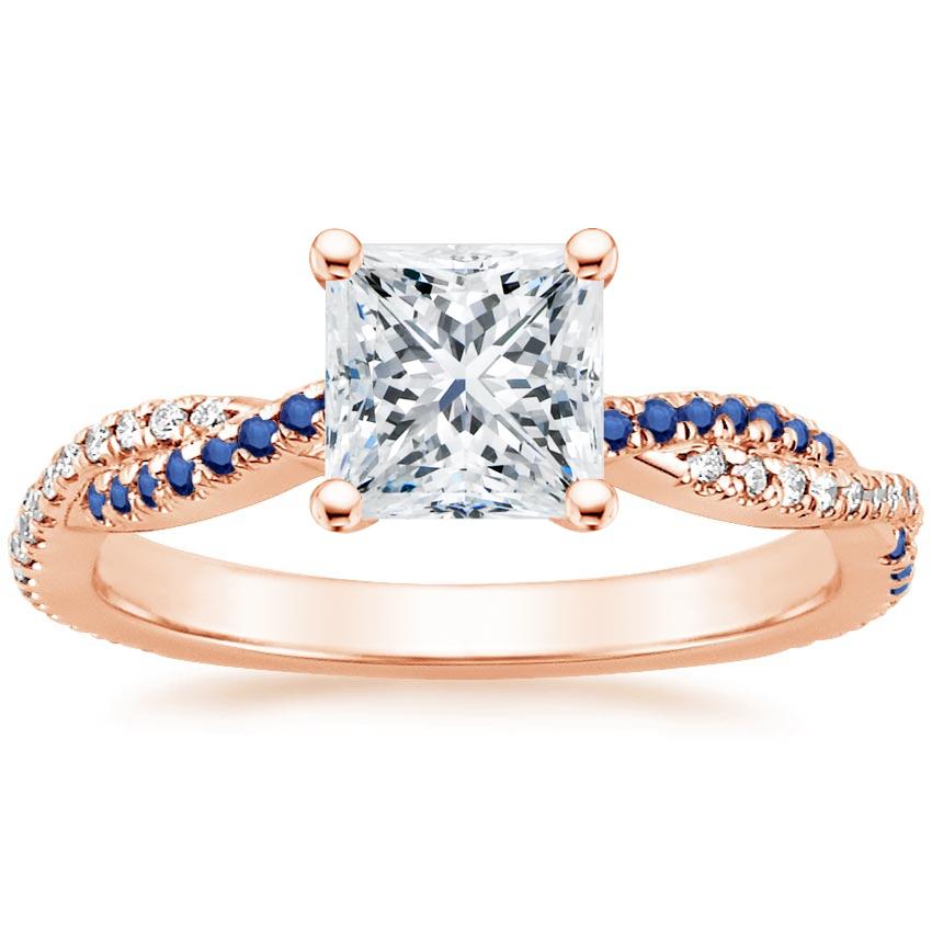 AVA | Bead & Bright-Cut Diamond Ring in Rose Gold (0.19ct tw.)