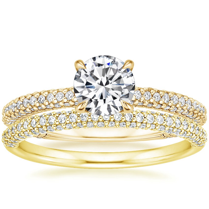 18K Yellow Gold Luxe Valencia Diamond Ring (1/2 ct. tw.) with Valencia Diamond Ring (1/3 ct. tw.)