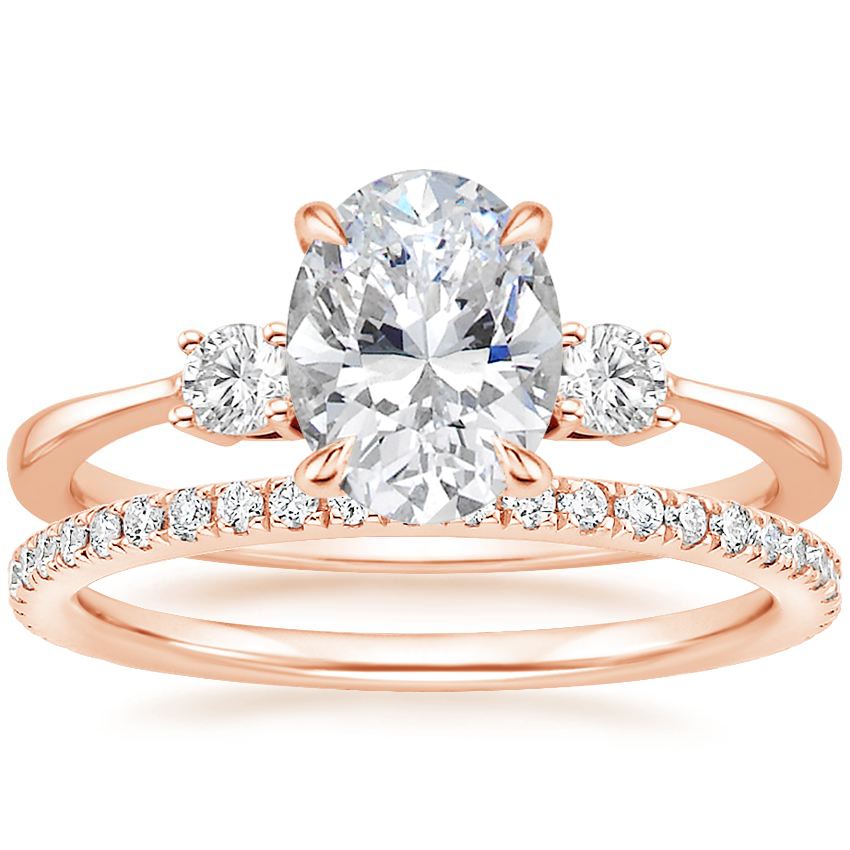 14K Rose Gold Selene Diamond Ring with Luxe Ballad Diamond Ring (1/4 ct. tw.)