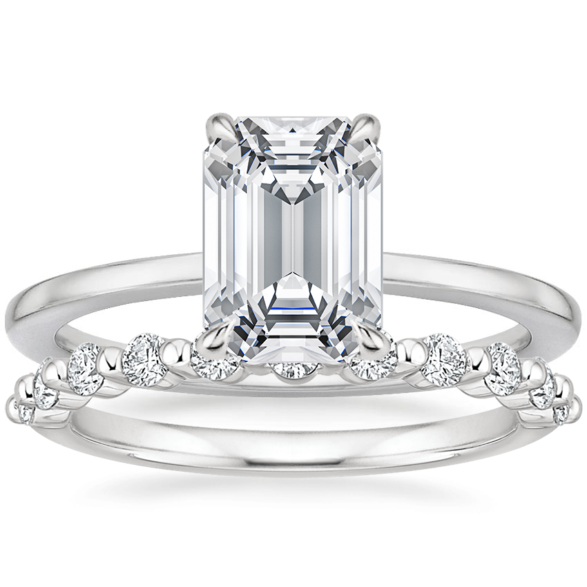 18K White Gold Lumiere Diamond Ring with Marseille Diamond Ring (1/3 ct. tw.)