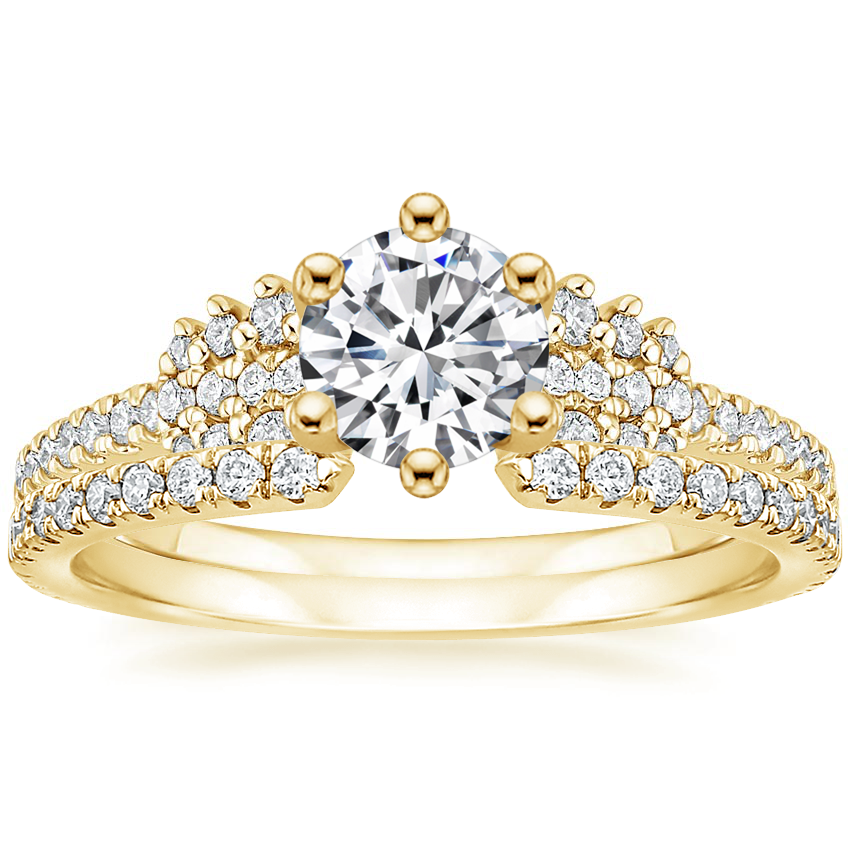 18K Yellow Gold Optica Diamond Ring with Luxe Sia Diamond Open Ring (1/5 ct. tw.)