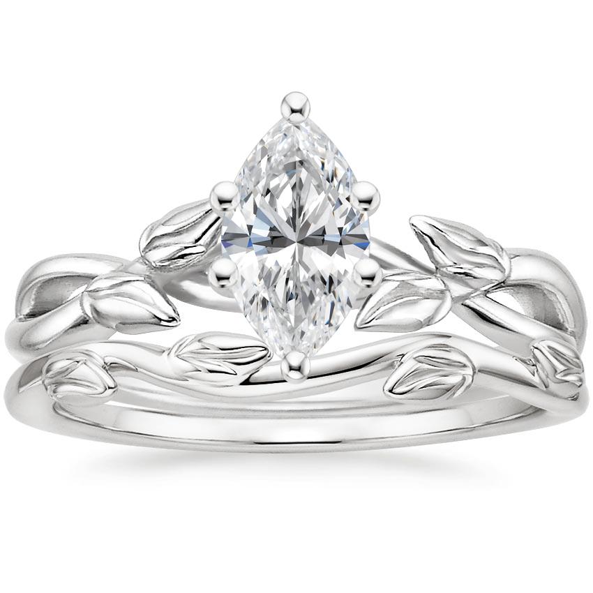 18K White Gold Budding Willow Ring with Winding Willow Ring