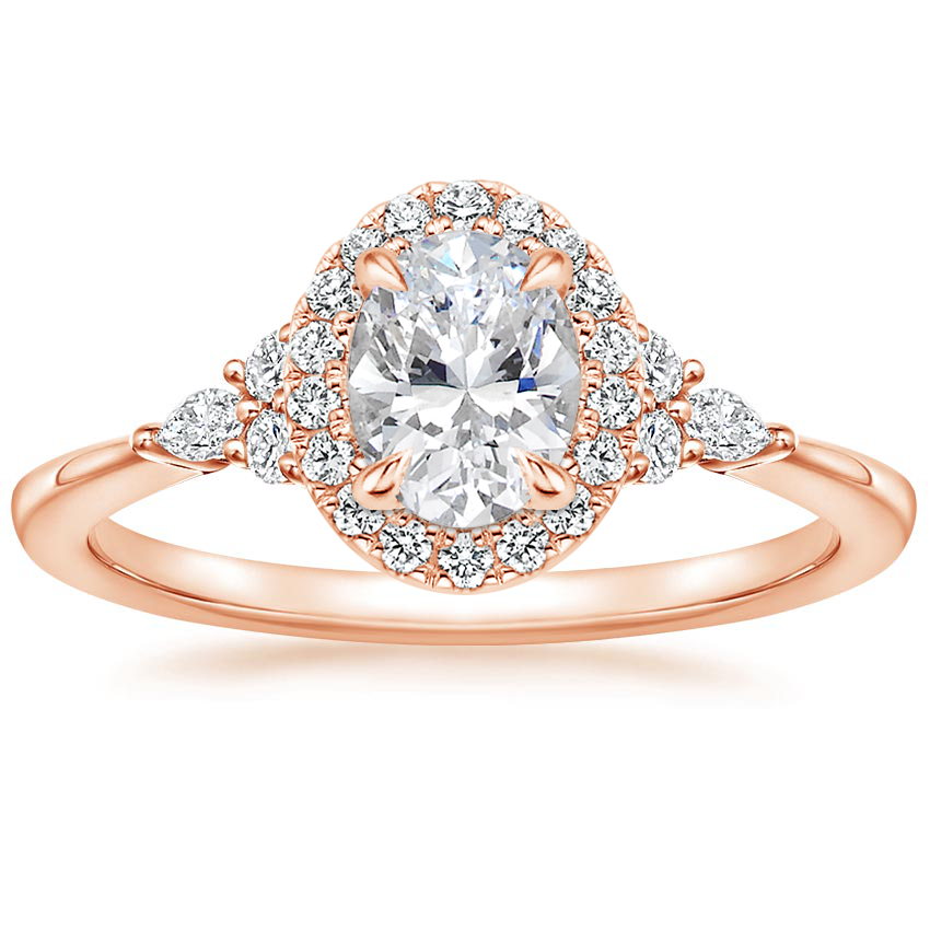 14K Rose Gold Nadia Halo Diamond Ring (1/4 ct. tw.), large top view