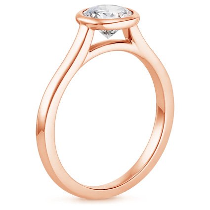 14K Rose Gold Luna 2mm Bezel Ring, large side view