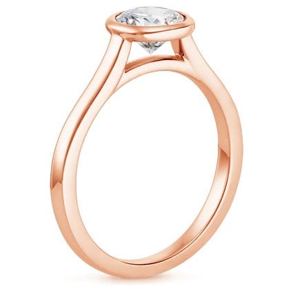 14K Rose Gold Luna 2mm Bezel Ring, large side view
