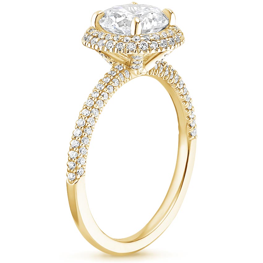18K Yellow Gold Valencia Halo Diamond Ring (1/2 ct. tw.), large side view