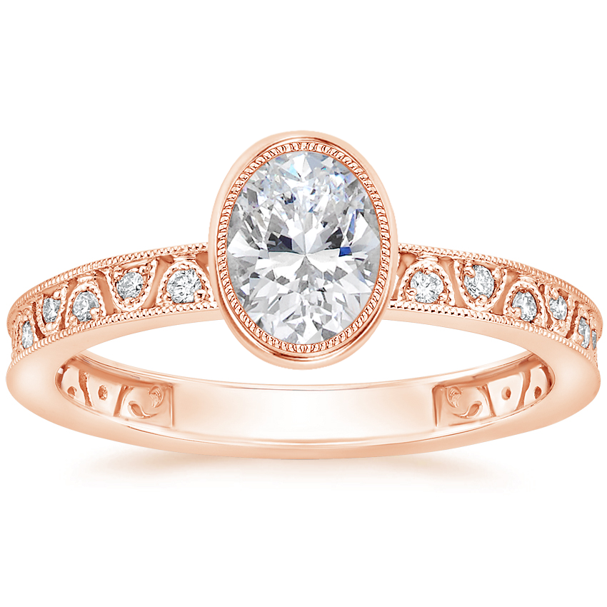 14K Rose Gold Sinclair Art Deco Diamond Ring (1/6 ct. tw.), large top view