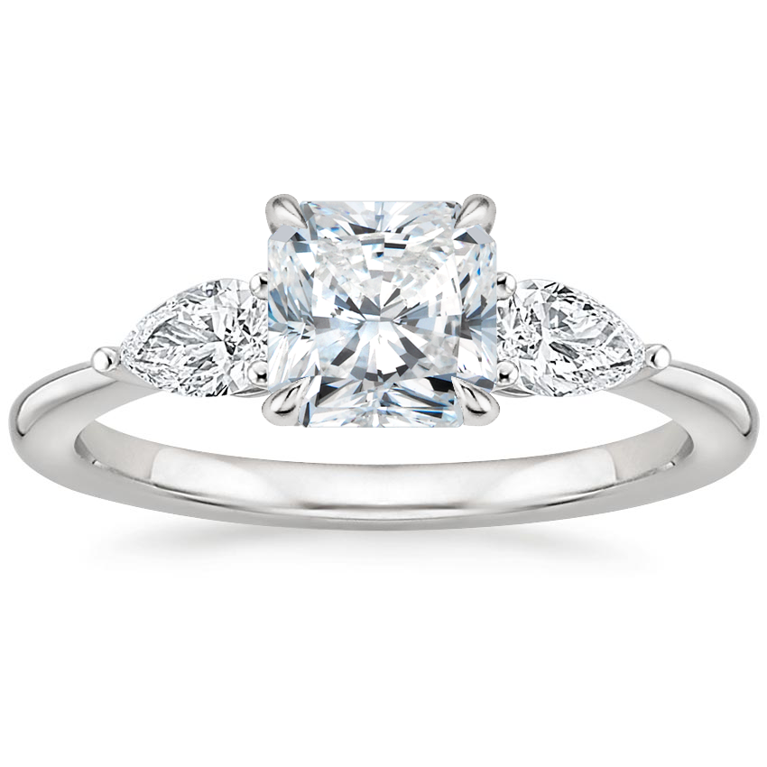 18K White Gold Adorned Opera Three Stone Diamond Ring (1/2 ct. tw.), large top view
