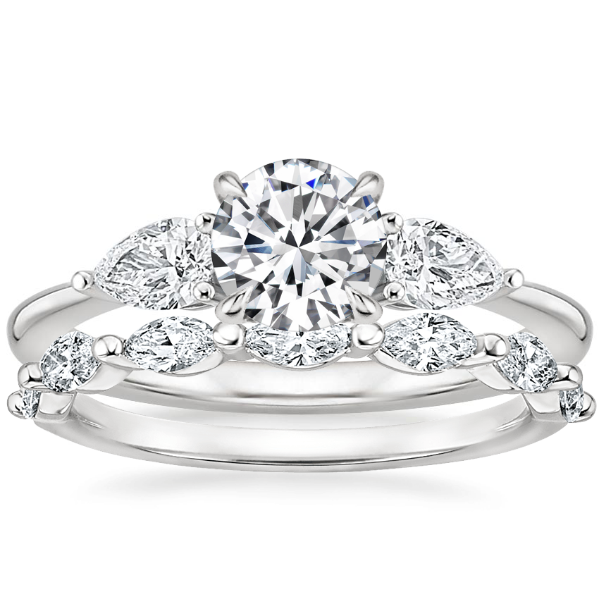 18K White Gold Adorned Opera Diamond Ring (1/2 ct. tw.) with Joelle Diamond Ring