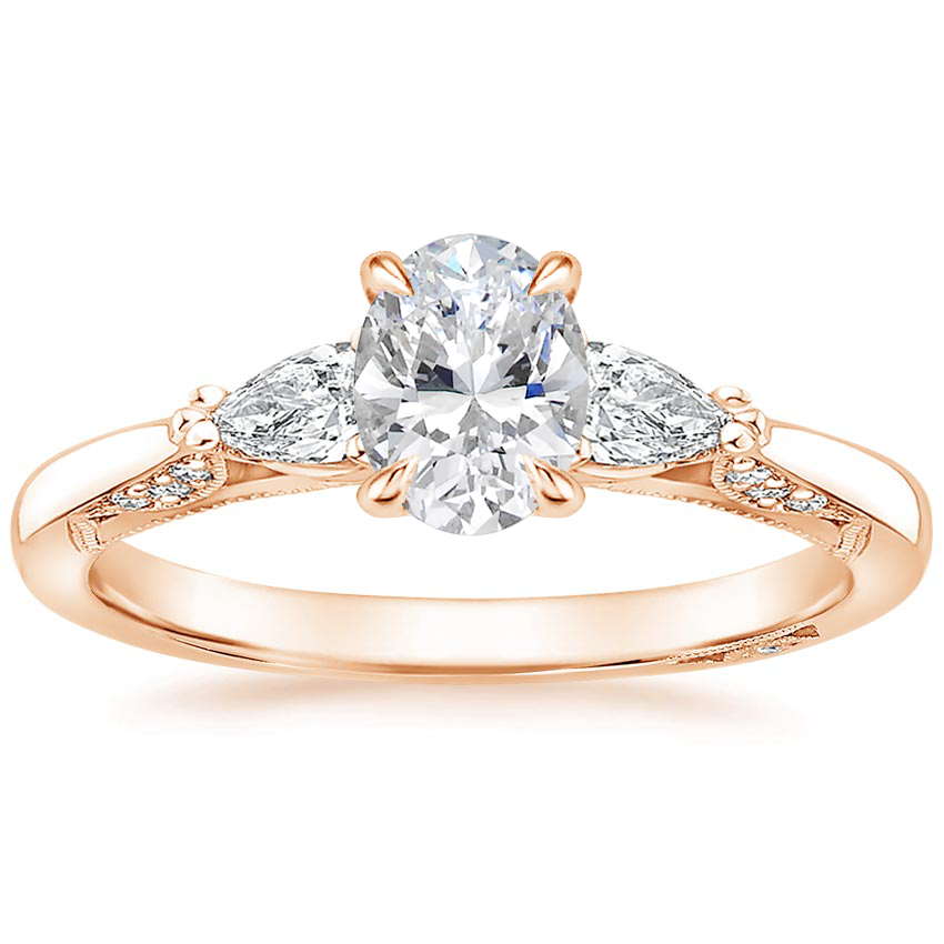 18K Rose Gold Simply Tacori Three Stone Diamond Ring (1/3 ct. tw.), large top view