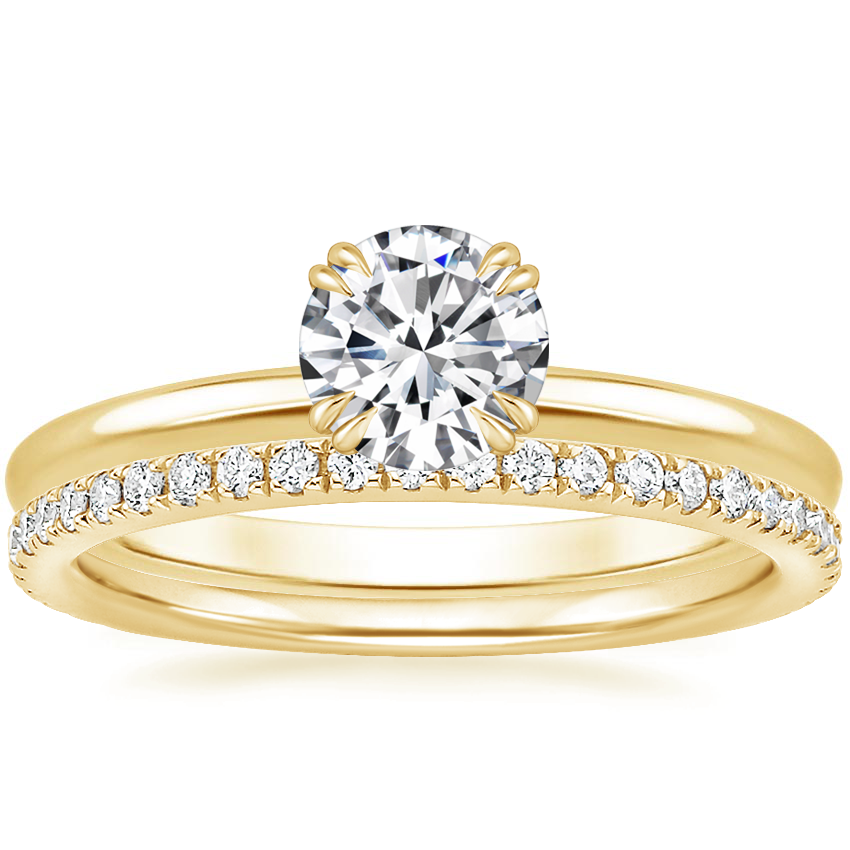 18K Yellow Gold Aveline Ring with Luxe Ballad Diamond Ring (1/4 ct. tw.)