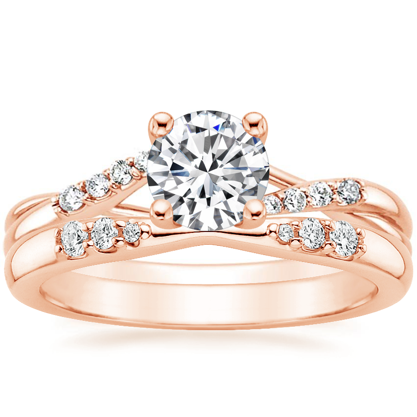 14K Rose Gold Chamise Diamond Ring (1/15 ct. tw.) with Lark Diamond Ring