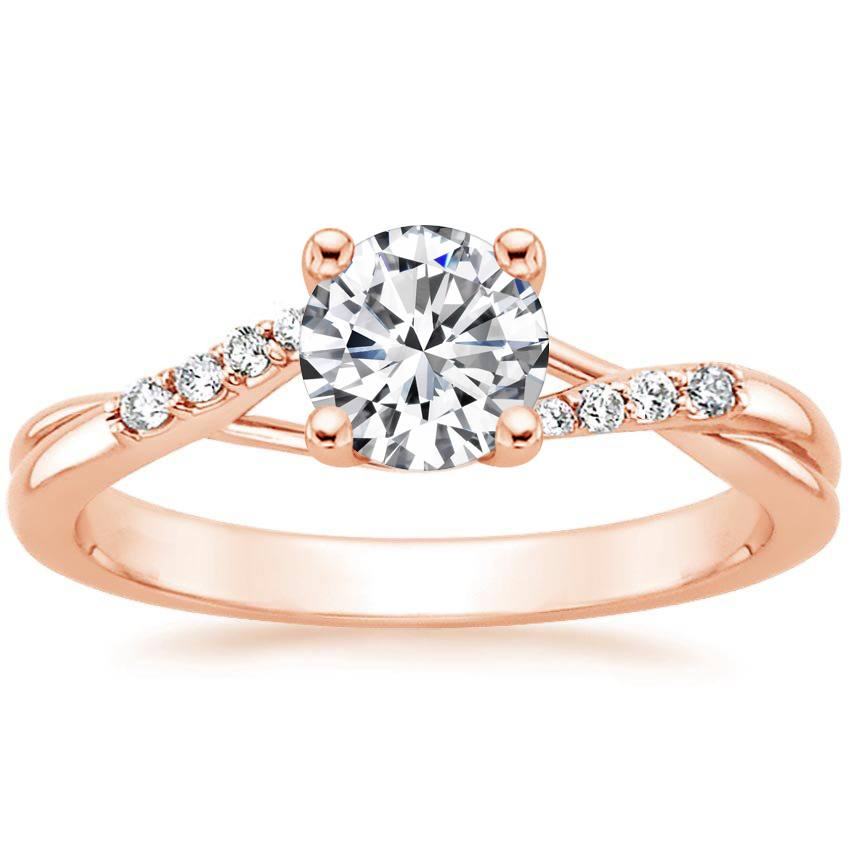 14K Rose Gold Chamise Diamond Ring (1/15 ct. tw.), large top view