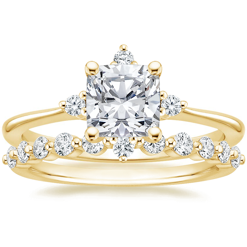 18K Yellow Gold Luminesce Diamond Ring with Marseille Diamond Ring (1/3 ct. tw.)