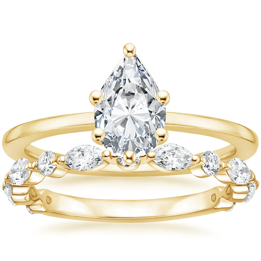18K Yellow Gold Haven Diamond Ring with Luxe Versailles Diamond Ring (1/2 ct. tw.)