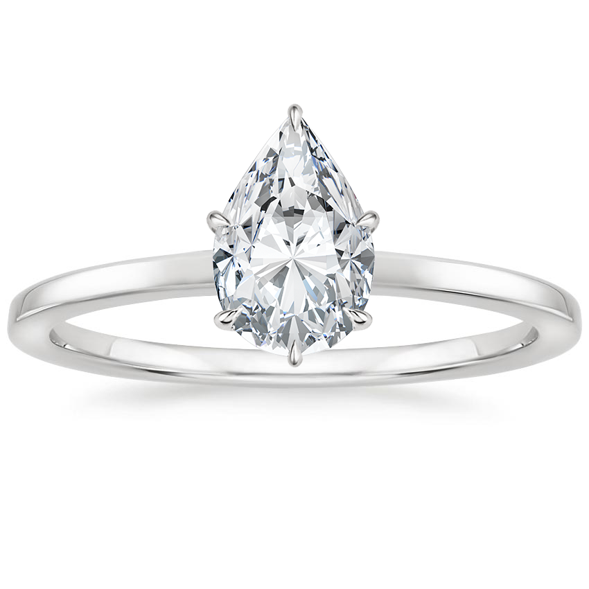 Platinum Secret Halo Six-Prong Diamond Ring, large top view