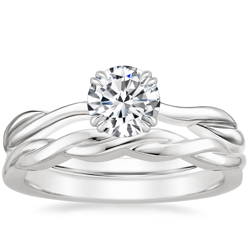 Platinum Alouette Ring with Twisted Vine Ring