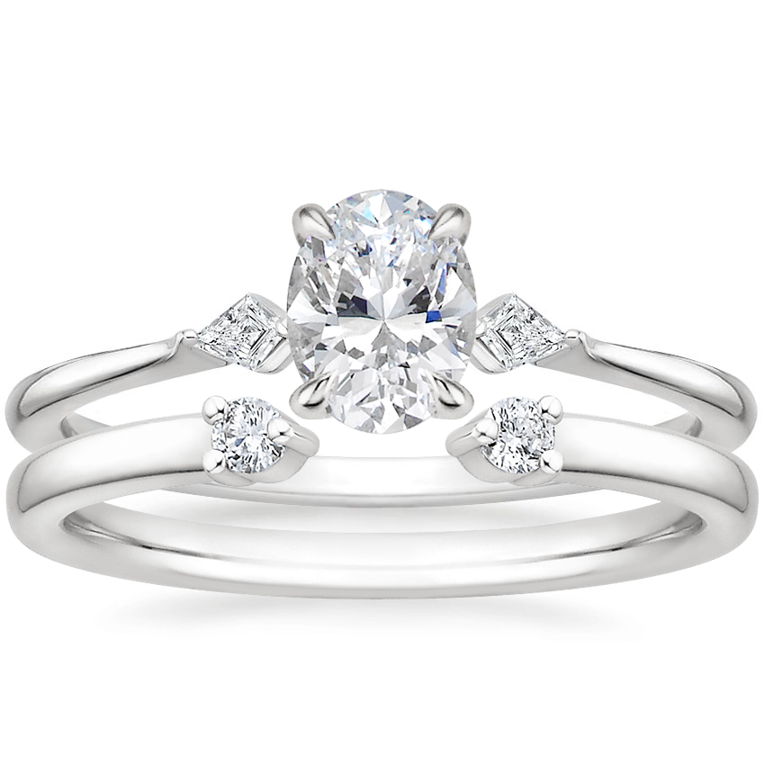 Platinum Cometa Diamond Ring with Wren Diamond Open Ring