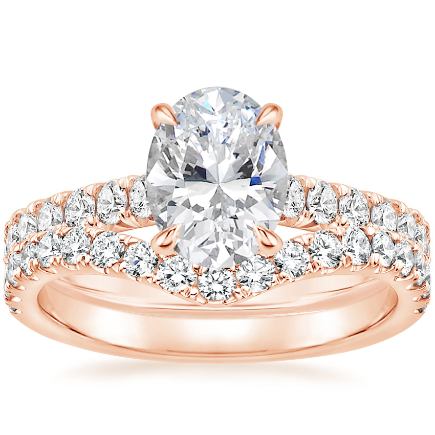 14K Rose Gold Sienna Diamond Ring (3/8 ct. tw.) with Luxe Flair Diamond Ring (1/3 ct. tw.)