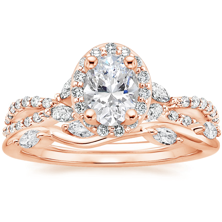 18K White Gold Luxe Willow Halo Diamond Ring (1/2 ct. tw.) with Winding ...