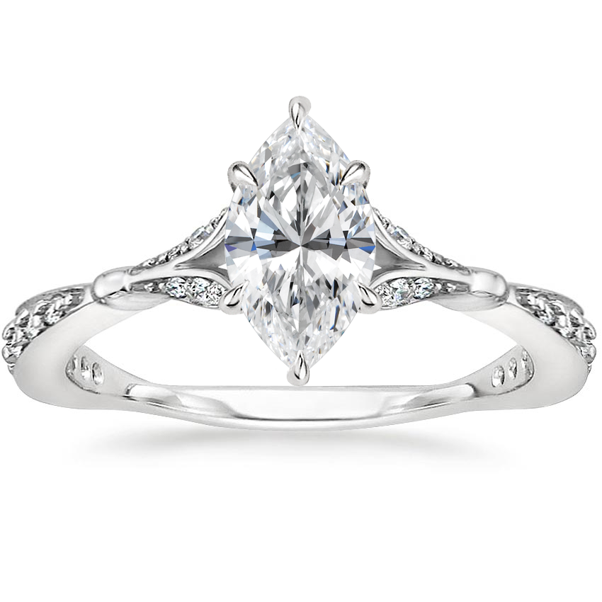 18K White Gold Zinnia Diamond Ring (1/3 ct. tw.), large top view