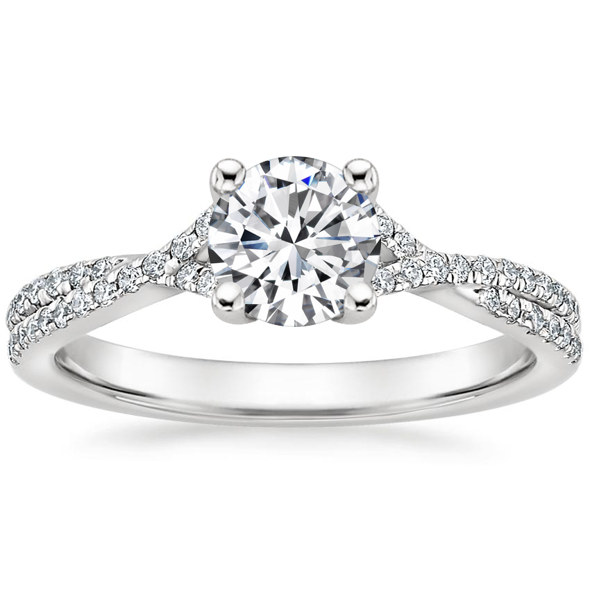 18K White Gold Serenity Diamond Ring, large top view