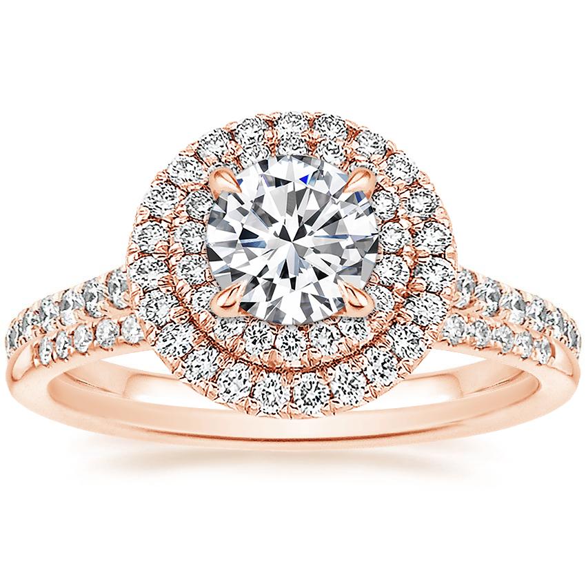 14K Rose Gold Soleil Diamond Ring with Whisper Diamond Ring (1/10 ct. tw.)