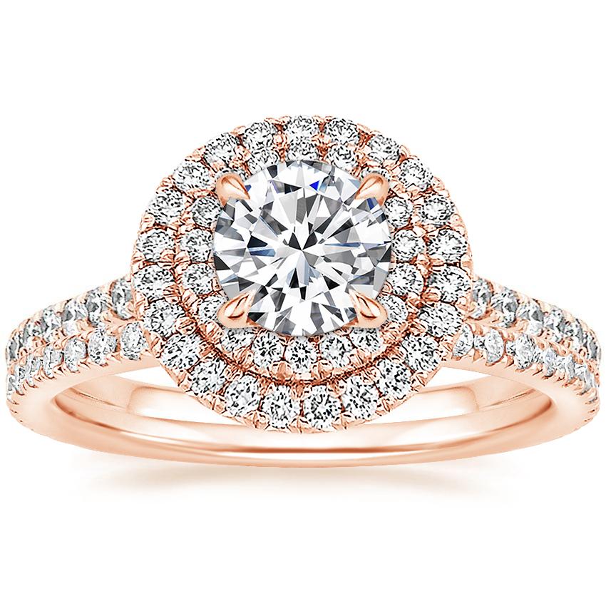 14K Rose Gold Soleil Diamond Ring with Luxe Ballad Diamond Ring (1/4 ct. tw.)