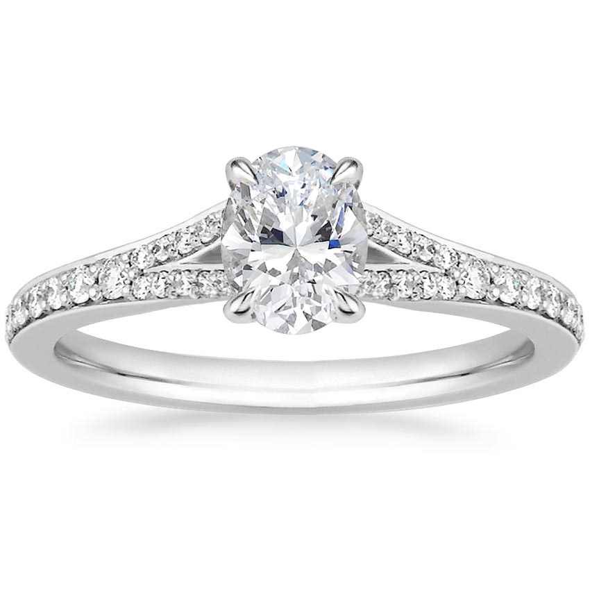 18K White Gold Duet Diamond Ring, large top view
