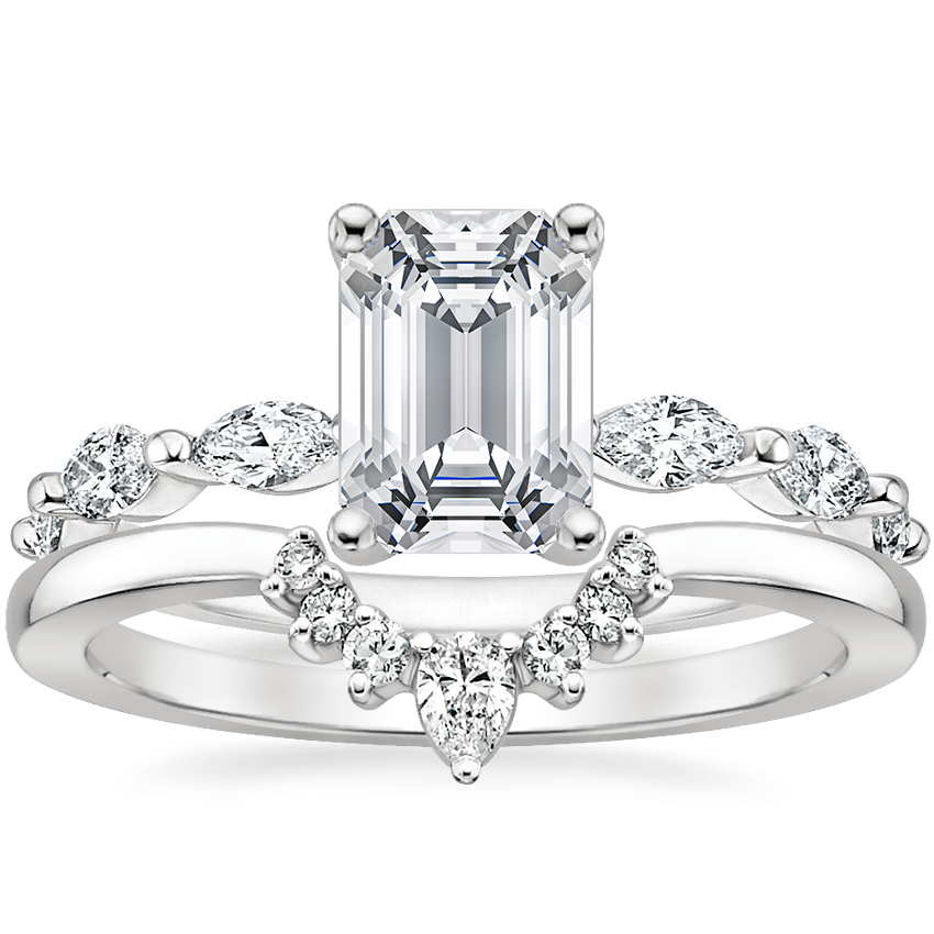 18K White Gold Joelle Diamond Ring (1/3 ct. tw.) with Lunette Diamond Ring