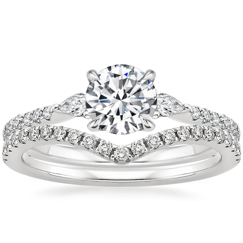 18K White Gold Luxe Aria Diamond Ring (1/3 ct. tw.) with Flair Diamond Ring (1/6 ct. tw.)