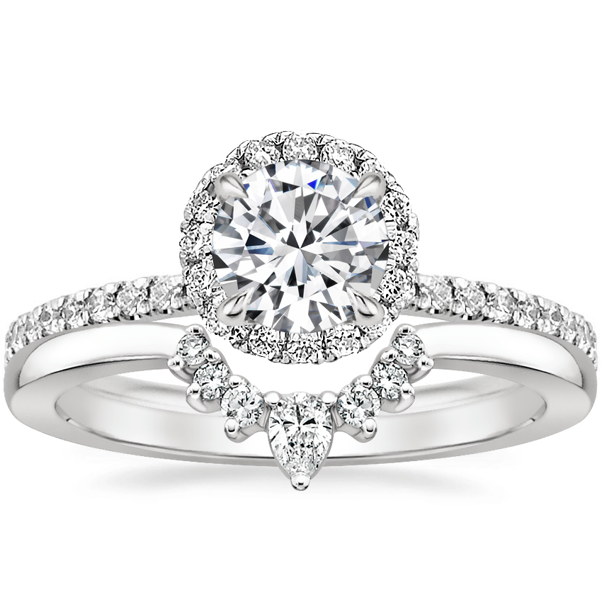 Platinum Waverly Diamond Ring (1/2 ct. tw.) with Lunette Diamond Ring