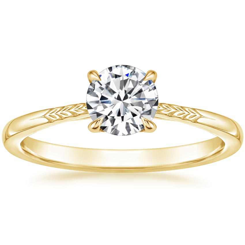 18K Yellow Gold Laurel Ring, large top view