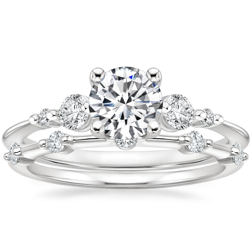 18K White Gold Cascade Diamond Ring with Aimee Diamond Ring