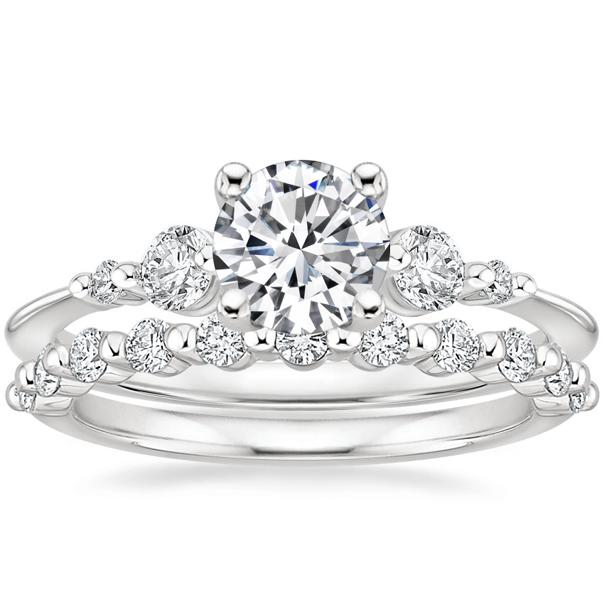 Platinum Cascade Diamond Ring with Marseille Diamond Ring (1/3 ct. tw.)