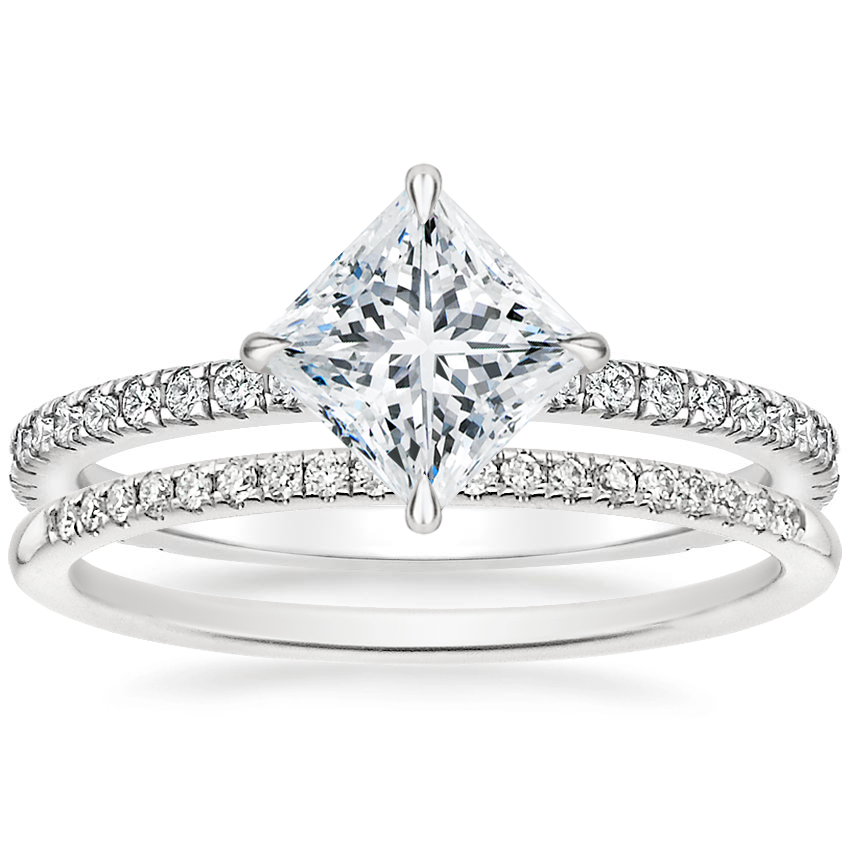 Platinum Polaris Diamond Ring with Whisper Diamond Ring (1/10 ct. tw.)
