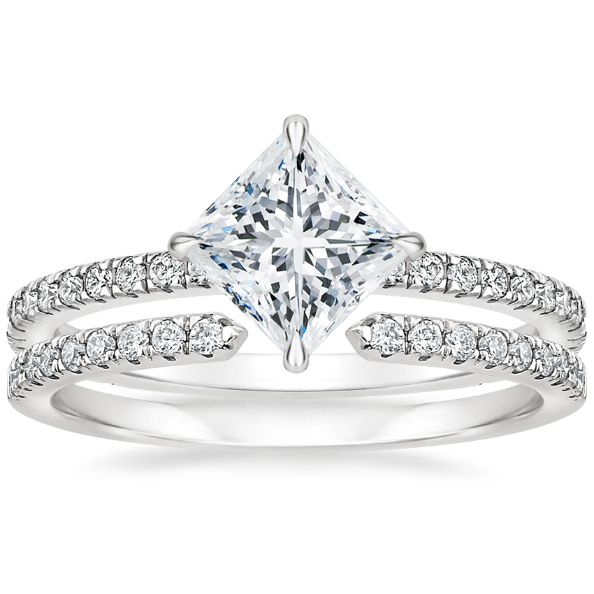 Platinum Polaris Diamond Ring with Sia Diamond Ring (1/8 ct. tw.)