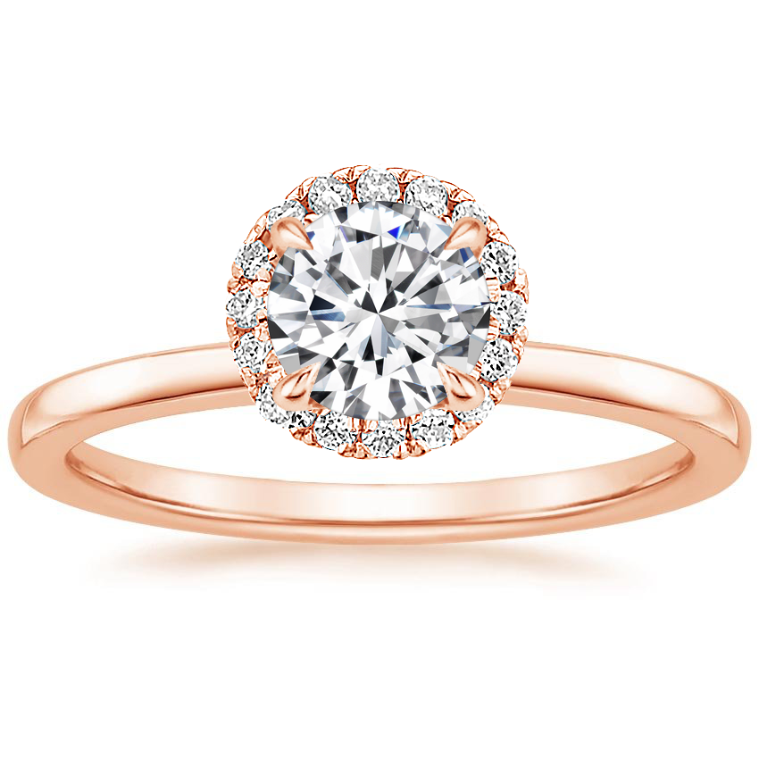 14K Rose Gold Vienna Diamond Ring, large top view