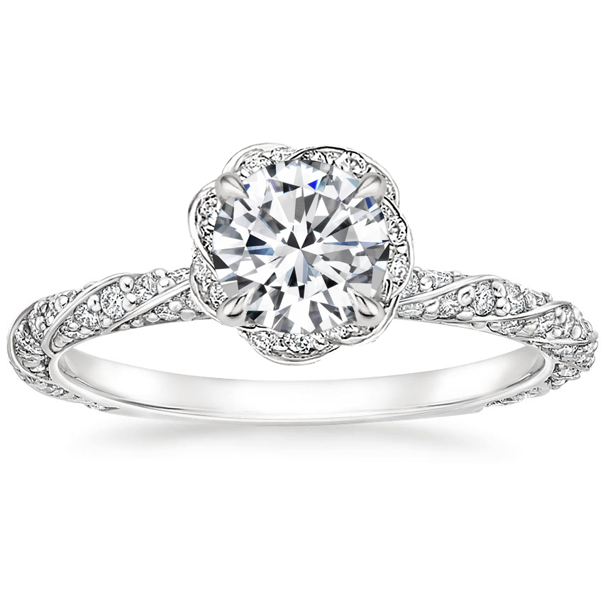 Platinum Nova Halo Diamond Ring (1/2 ct. tw.), large top view